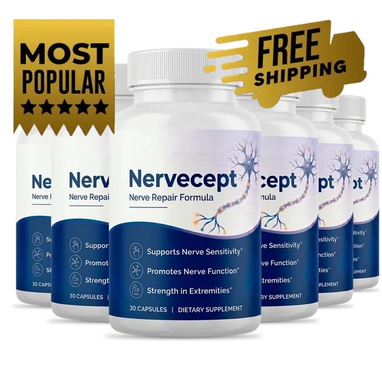 NerveCept nerve support capsules six bottle package